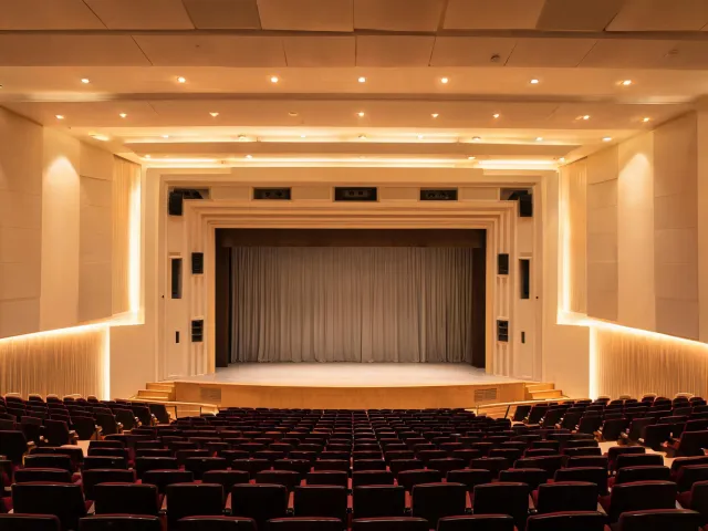 Installed loudspeakers in a performing arts venue